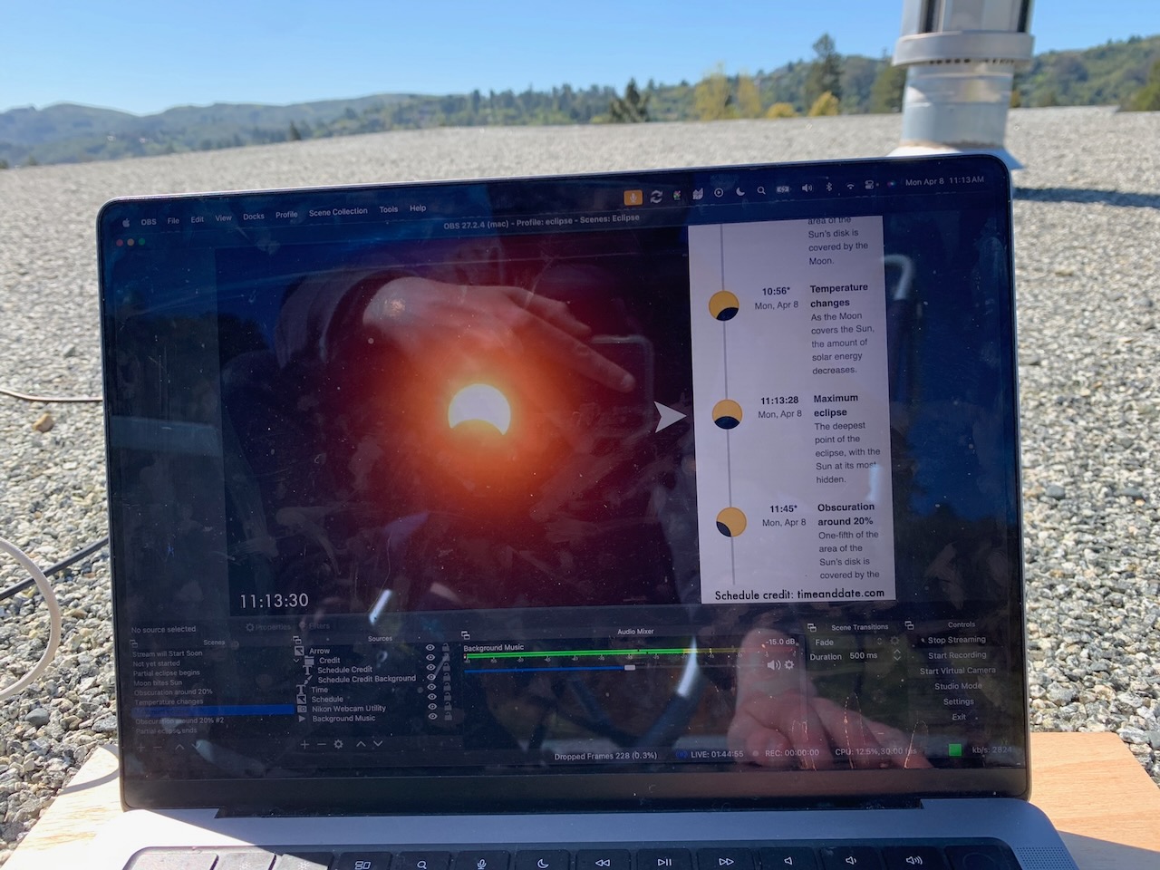A small chunk taken out of the sun’s disk