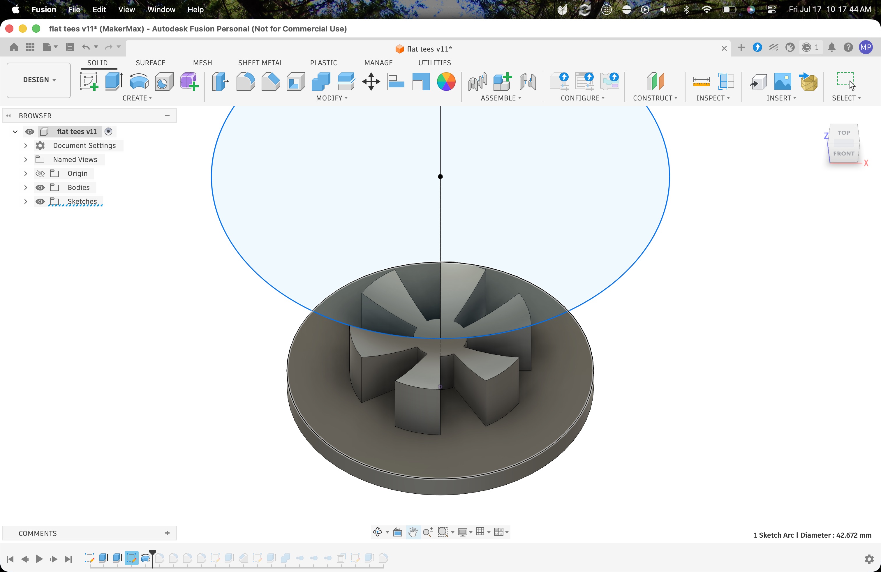 A sphere cut out of a 3D model